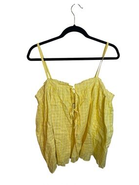 Steele. Butter Yellow Tie Front Cottagecore Milkmaid Blouse